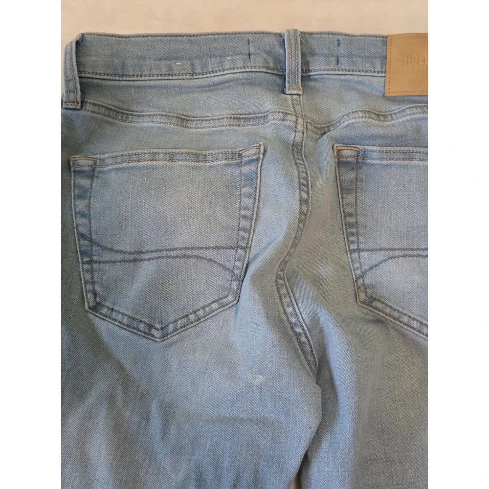 hollister mens size 30x30 light wash athletic skinny advanced stretch denim jean